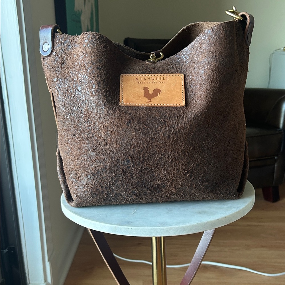 Meanwhile Back On The Farm Brown Leather Women's Bag